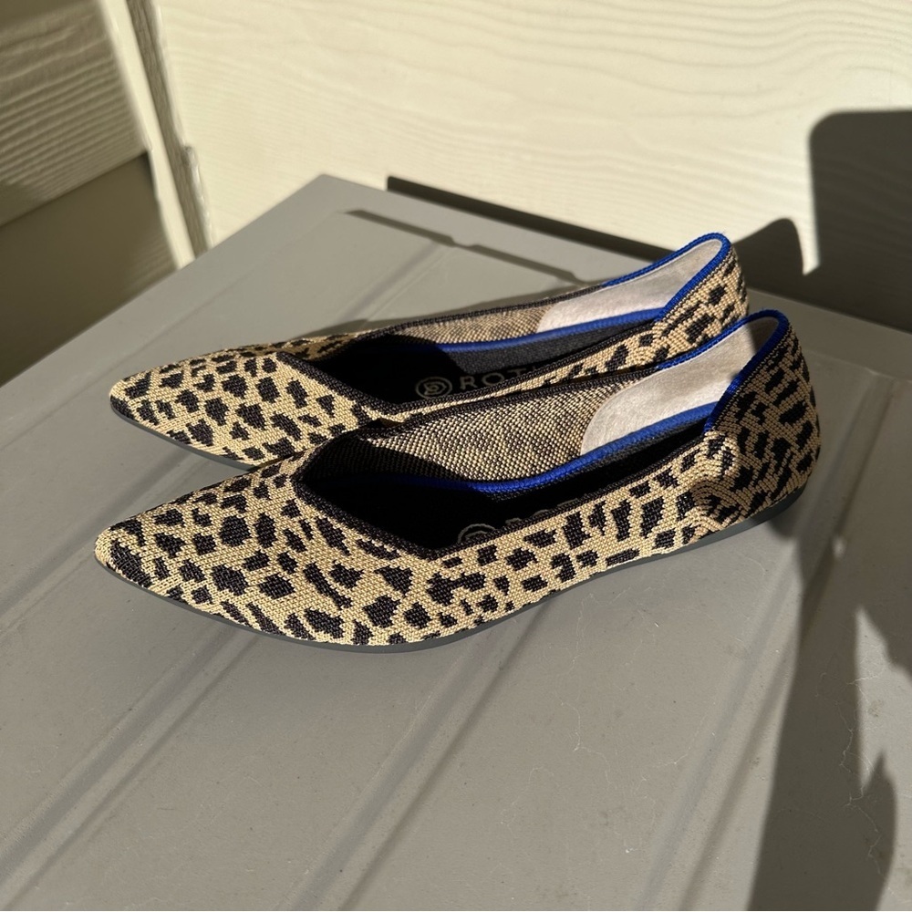 Rothy’s Pointed Toe Flats Leopard Print Casual Comfort Size 6.5 Women’s - Picture 3 of 10